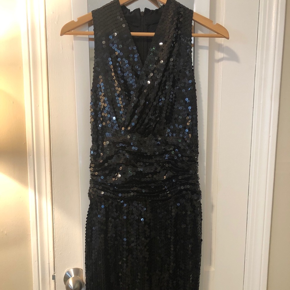 Black full sequin dress size small